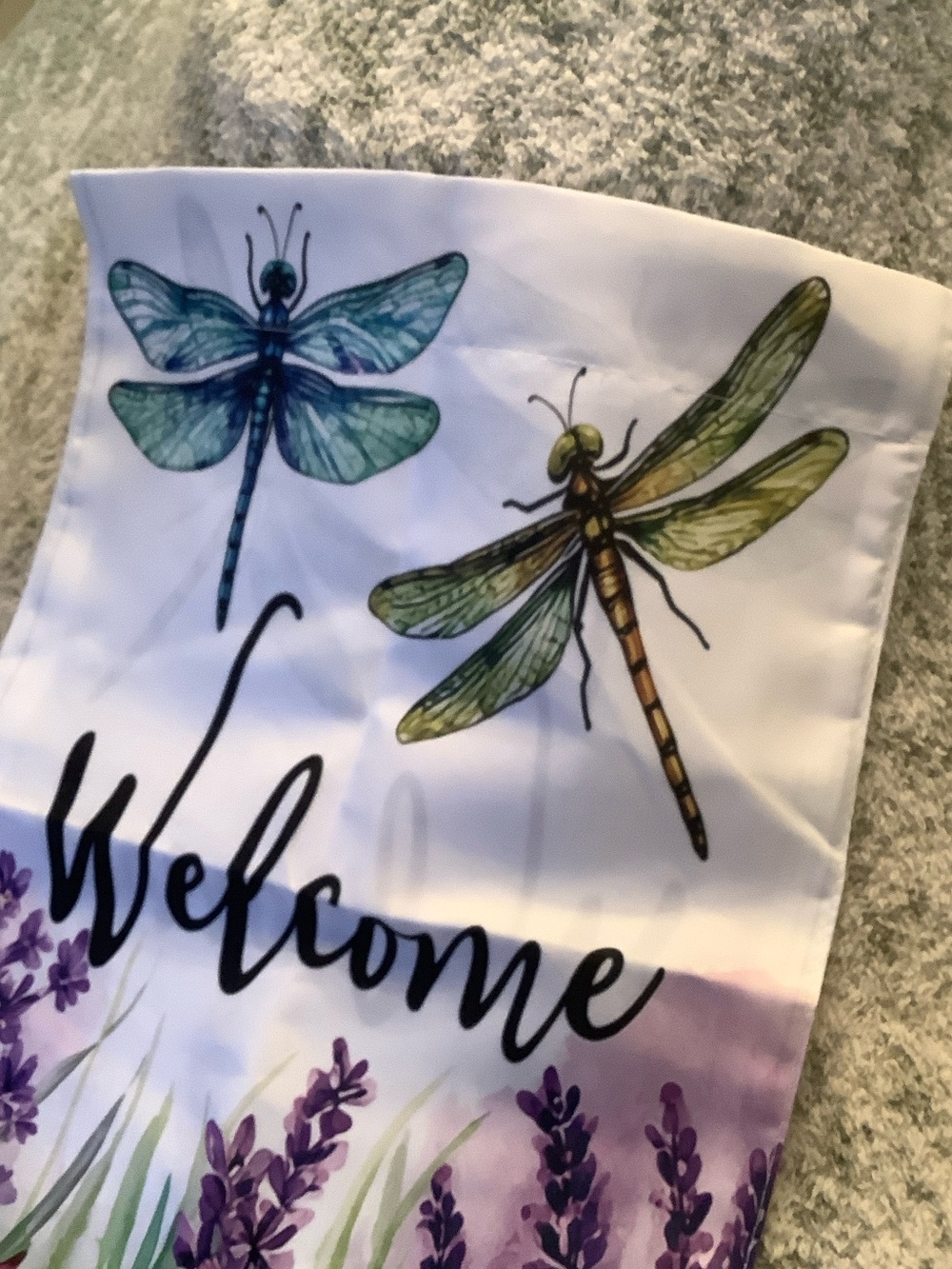Welcome Dragonfly Floral Small Garden Flag or indoor tapestry decor NWT 11x17” - Picture 12 of 14